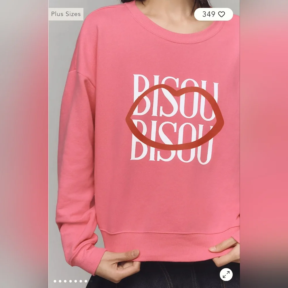 NWT 💋 💋 Bisou Bisou Sweatshirt by Jordan Nickson, size XS - Picture 7 of 13